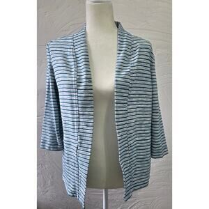 T by TALBOTS Striped Cardigan Open Sweatshirt Woman's Size S